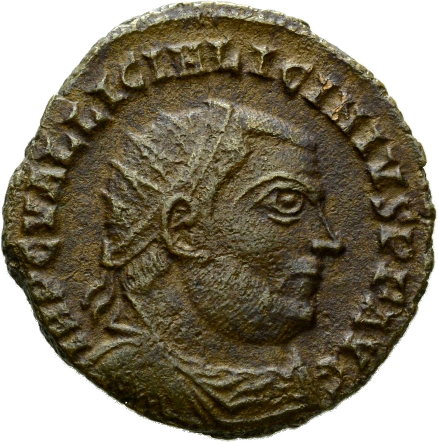 RIC VII Antioch 35 Licinius obverse — Bust of Licinius, radiate, draped, cuirassed, right