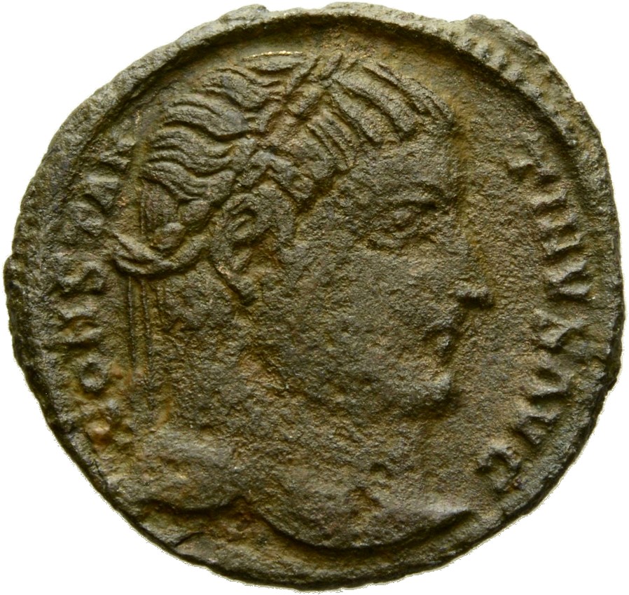 Constantine I obverse — Head of Constantine I, laureate, right