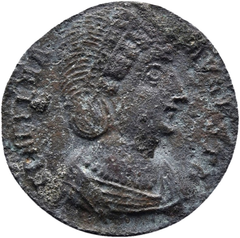RIC VII Antioch 67 Constantine I obverse, Bust of Helena, wearing necklace and mantle, right