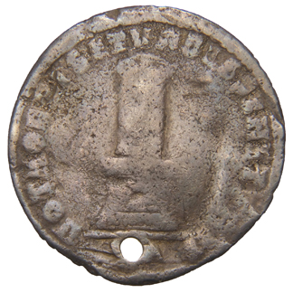 Constantine I reverse — Circular cippus with vota XX/XXX/AVG, set on square basis