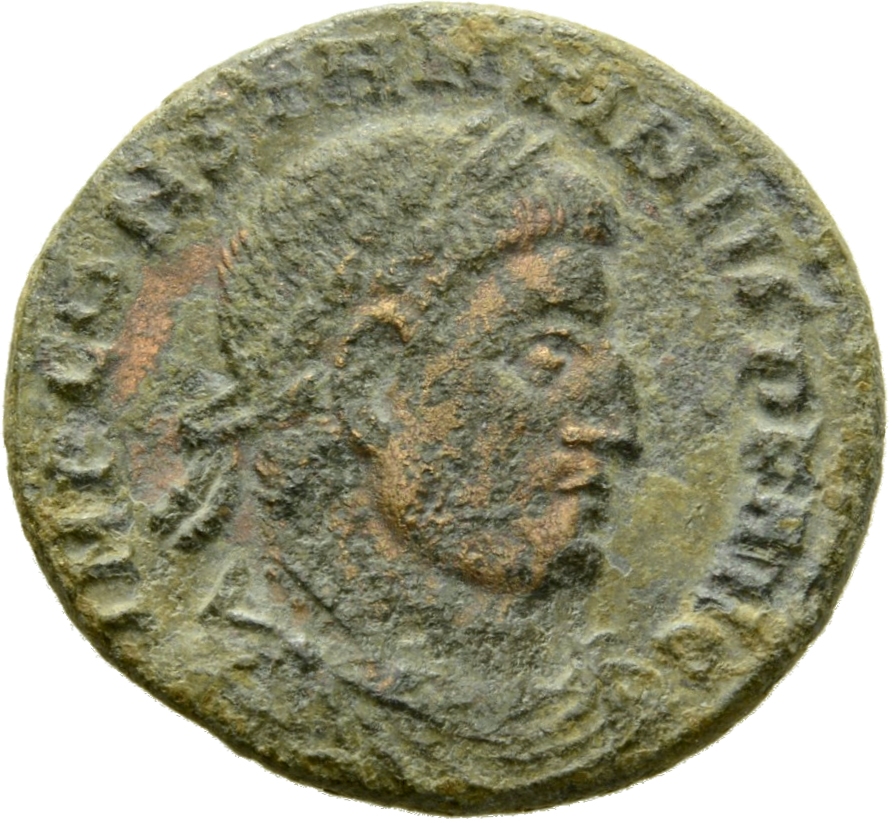RIC VII Arelate 145 Constantine I obverse, Bust of Constantine I, laureate, draped, cuirassed, right