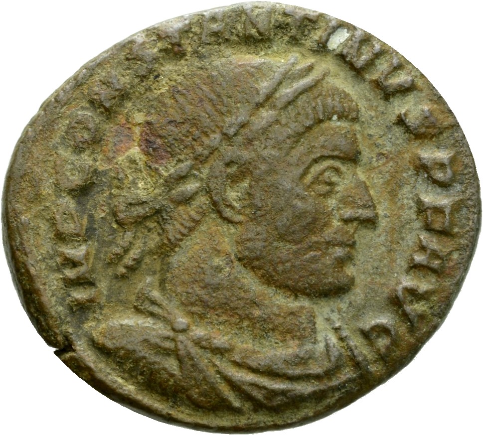 RIC VII Arelate 150 Constantine I obverse, Bust of Constantine I, laureate, draped, cuirassed, right