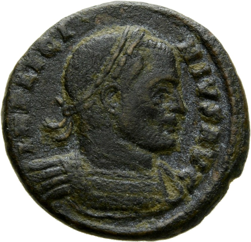 Constantine I obverse — Bust of Licinius, laureate, cuirassed, right