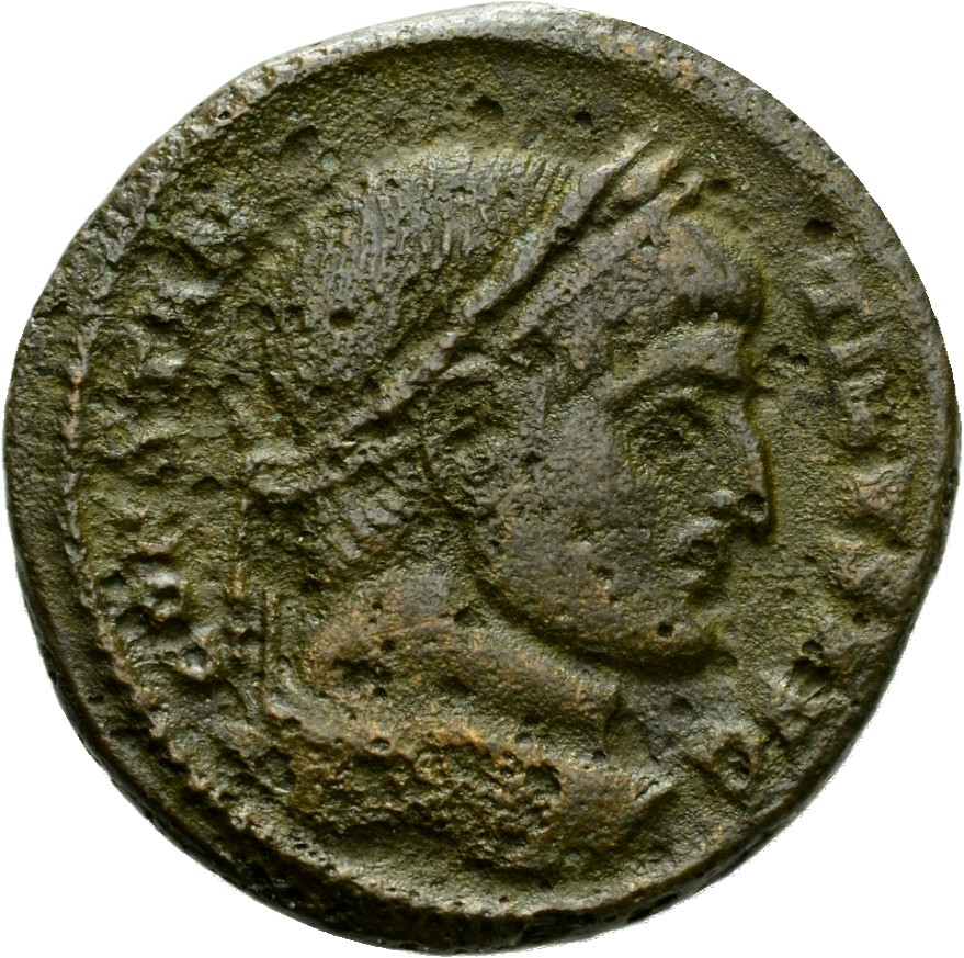 RIC VII Arelate 239 Constantine I obverse, Head of Constantine I, laureate, right