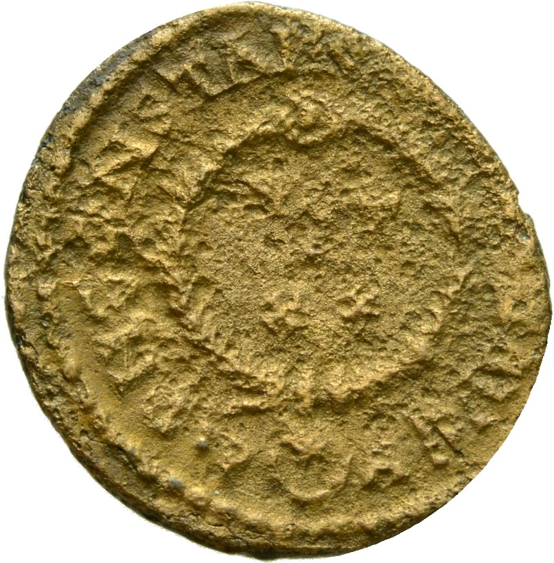 RIC VII Arelate 239 Constantine I reverse — VOT/XX within a laurel wreath