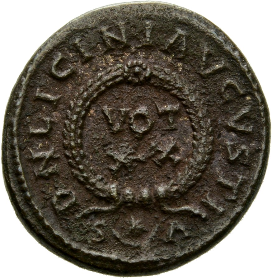 RIC VII Arelate 240 Constantine I reverse, VOT/XX within a laurel wreath