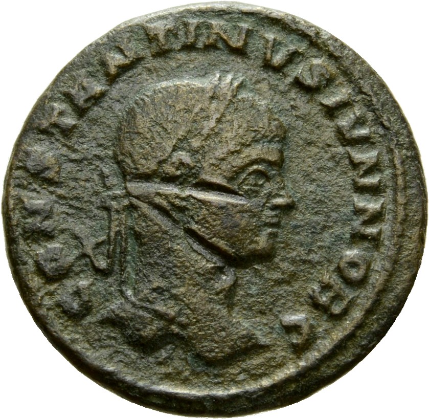 RIC VII Arelate 243 Constantine I obverse, Head of Constantine II, laureate, right