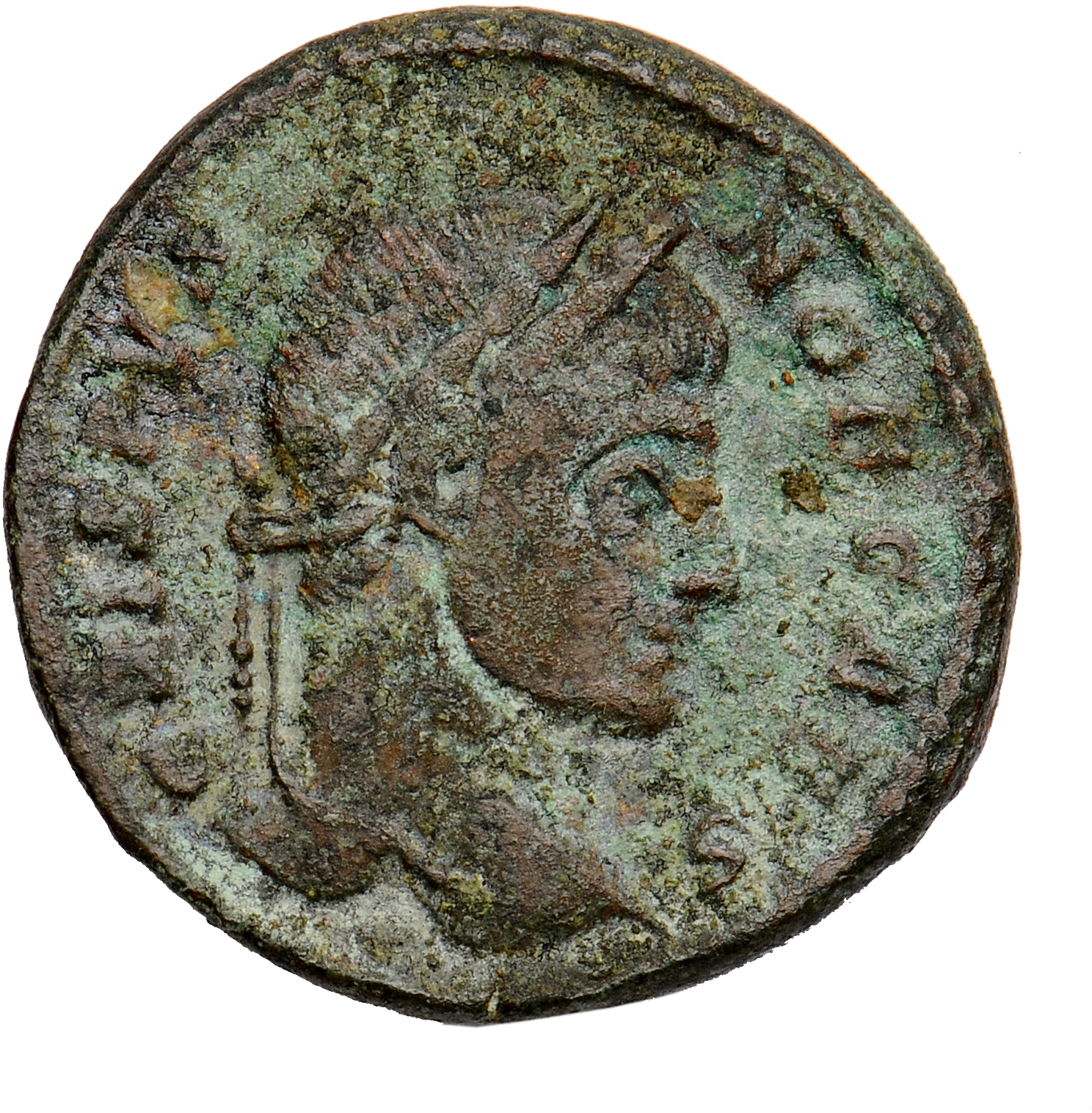 RIC VII Arelate 244 Constantine I obverse — Head of Crispus, laureate, right