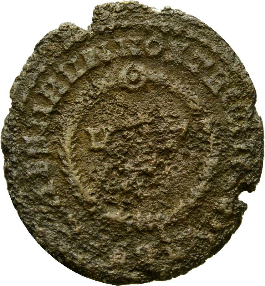 RIC VII Arelate 247 Constantine I reverse, VOT/X within a laurel wreath