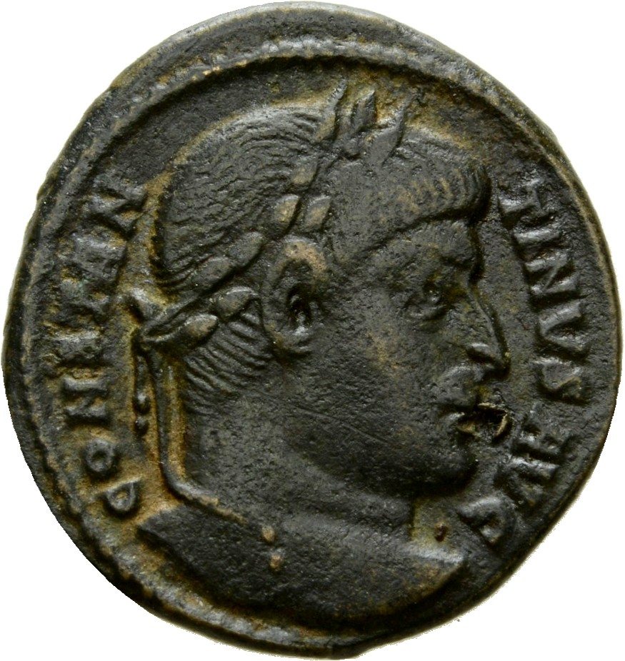 RIC VII Arelate 264 Constantine I obverse, Head of Constantine I, laureate, right
