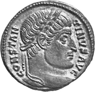 RIC VII Arelate 291 Constantine I obverse, Head of Constantine I, laureate, right