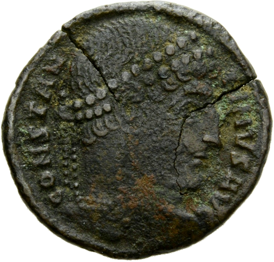 RIC VII Arelate 321 Constantine I obverse, Head of Constantine I, pearl-diademed, right