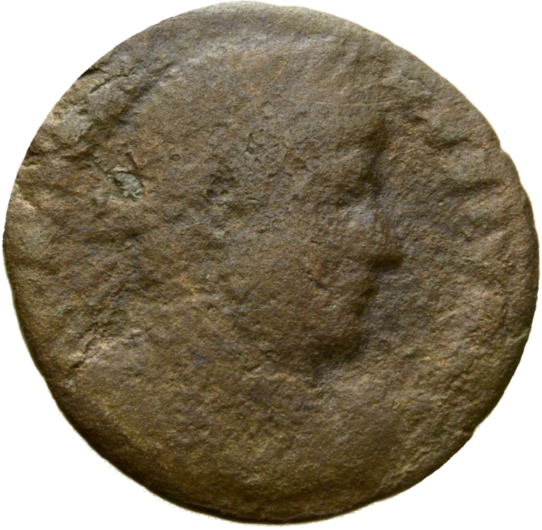 RIC VII Arelate 376 Constantine I obverse, Bust of Constantine II, laureate, cuirassed, right