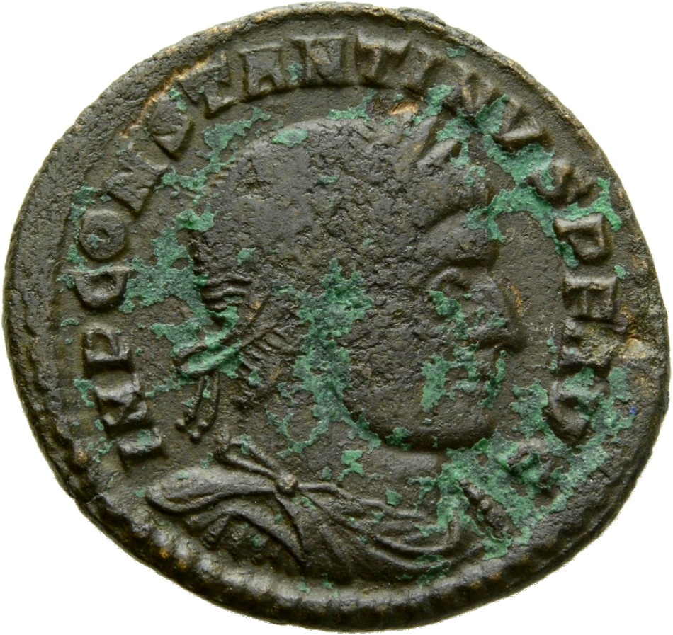 RIC VII Arelate 84 Constantine I obverse, Bust of Constantine I, laureate, draped, cuirassed, right
