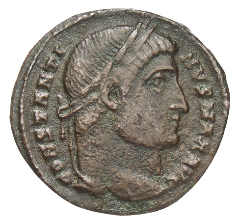 RIC VII Constantinople 19 Constantine I obverse, Head of Constantine I, laureate, right