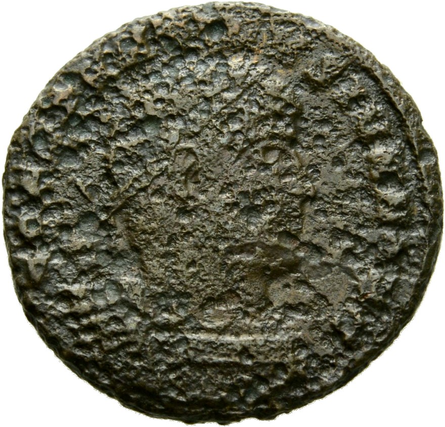 RIC VII Constantinople 39 Constantine I obverse, Bust of Constantine II, laureate, cuirassed, right