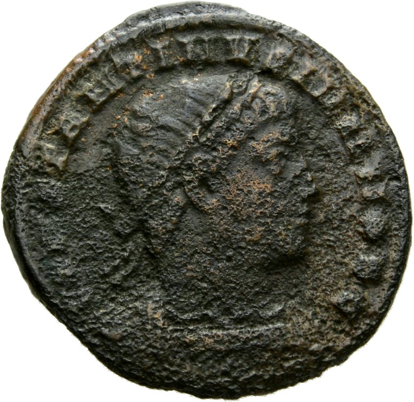 RIC VII Constantinople 81 Constantine I obverse, Bust of Constantine II, laureate, cuirassed, right