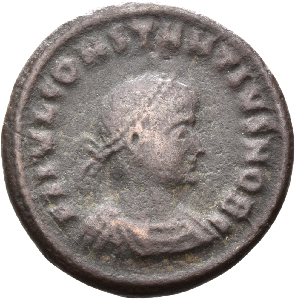 Constantine I obverse — Bust of Constantius II, pearl-diademed, draped, cuirassed, right