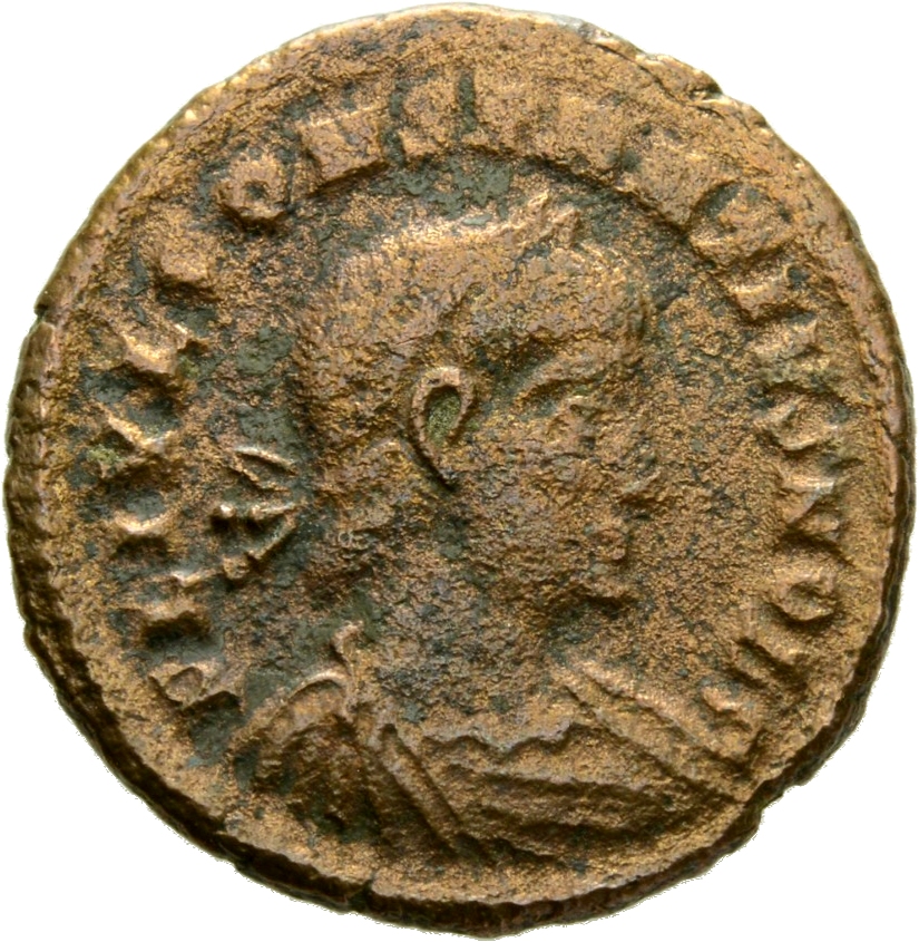 RIC VII Cyzicus 113 Constantine I obverse, Bust of Constantius II, laureate, draped, cuirassed, right