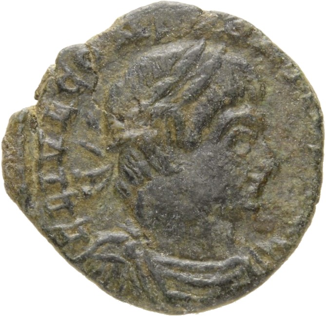 RIC VII Cyzicus 126 Constantine I obverse, Bust of Constantius II, laureate, draped, cuirassed, right