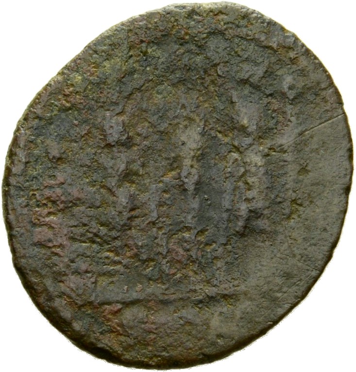 RIC VII Cyzicus 132 Constantine I reverse, Two soldiers, helmeted, draped, cuirassed, standing facing each other, each hol...