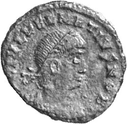 Constantine I obverse — Bust of Dalmatius, pearl-diademed, draped, cuirassed, right