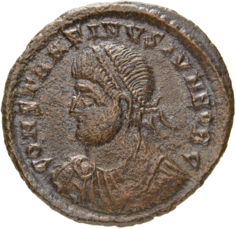 RIC VII Cyzicus 26 Constantine I obverse, Bust of Constantine II, laureate, draped, cuirassed, left