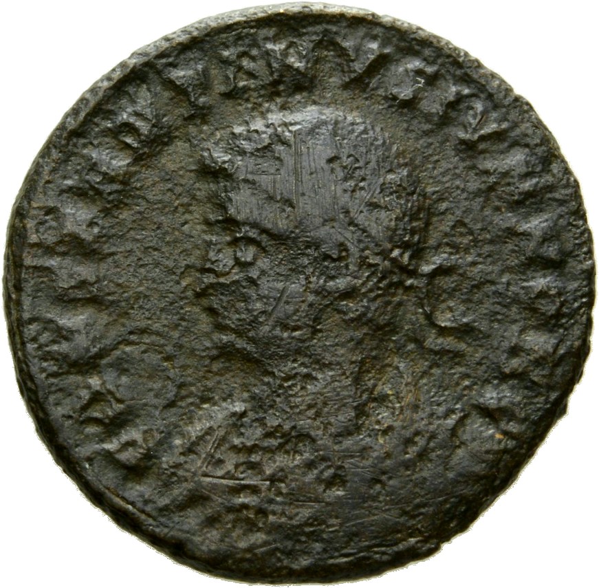 Constantine I obverse — Bust of Constantine II, laureate, draped, cuirassed, left