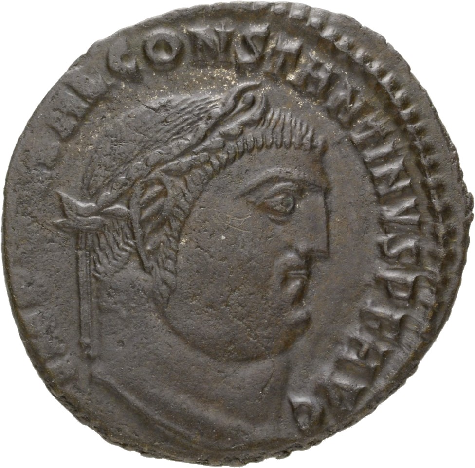 RIC VII Cyzicus 3 Licinius obverse — Head of Constantine I, laureate, right