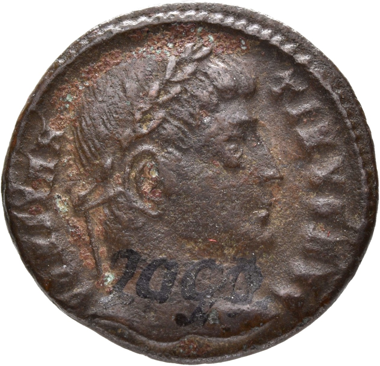 Constantine I obverse — Head of Constantine I, laureate, right