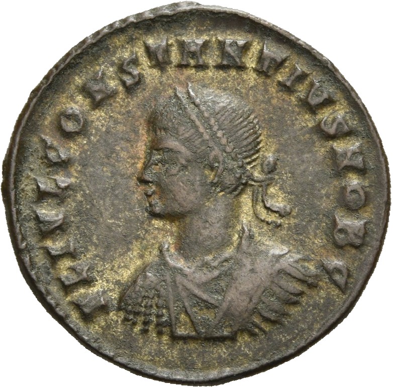 RIC VII Cyzicus 48 Constantine I obverse, Bust of Constantius II, laureate, draped, cuirassed, left