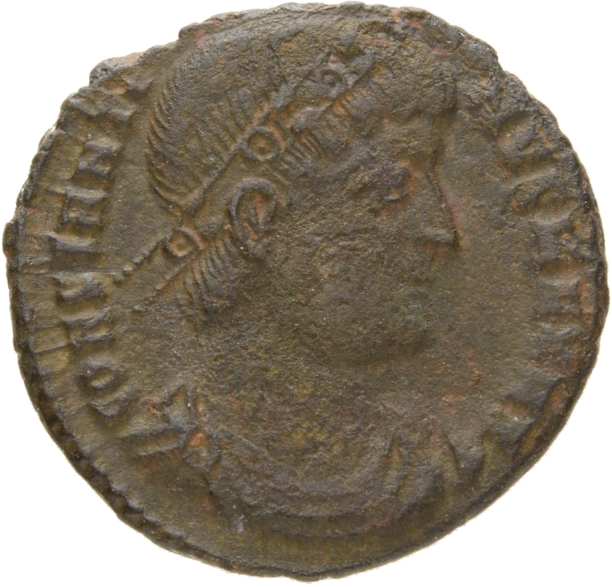 Constantine I obverse — Bust of Constantine I, rosette-diademed, draped, cuirassed, right