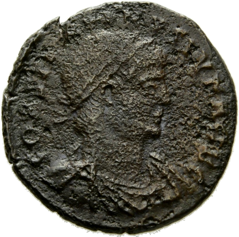 RIC VII Cyzicus 67 Constantine I obverse, Bust of Constantine II, laureate, draped, cuirassed, right
