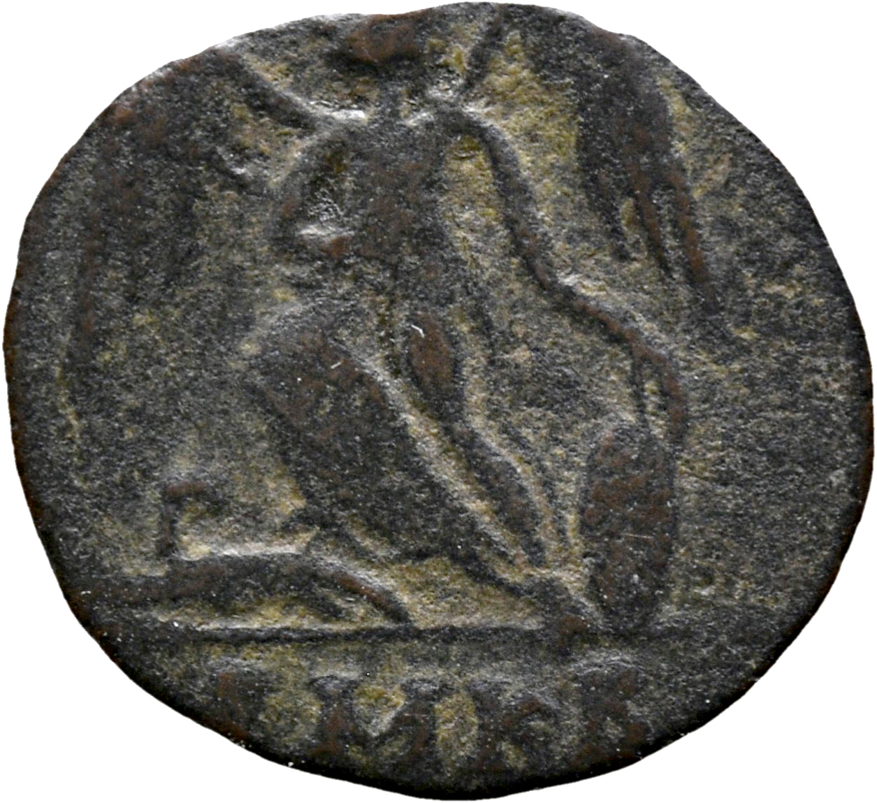 RIC VII Cyzicus 92 Constantine I reverse, Victory, winged, draped, standing left on prow, holding spear in right hand and ...