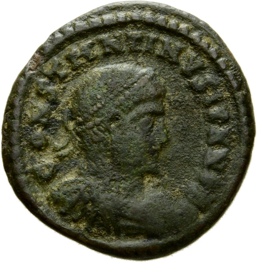 RIC VII Cyzicus 96 Constantine I obverse, Bust of Constantine II, laureate, draped, cuirassed, right