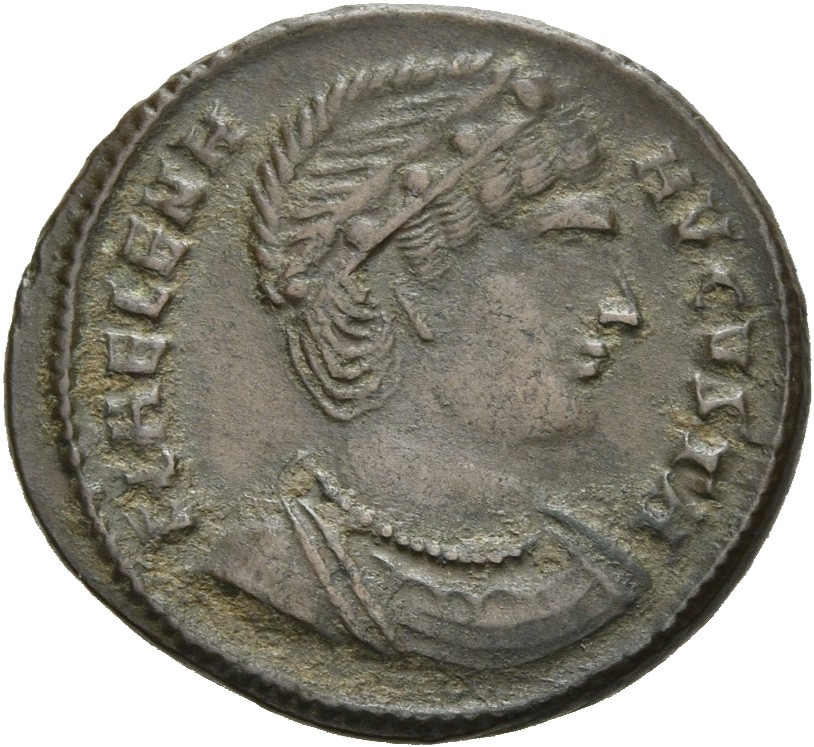 RIC VII Heraclea 110 Constantine I obverse, Bust of Helena, wearing necklace and mantle, right