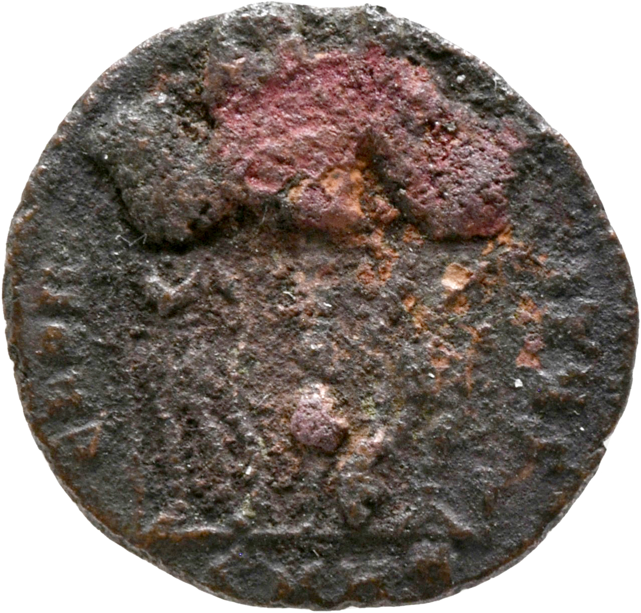 RIC VII Heraclea 150 Constantine I reverse, Two soldiers, helmeted, draped, cuirassed, standing facing each other, each ho...