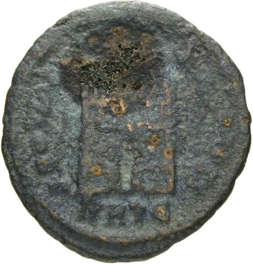 RIC VII Heraclea 20 Licinius reverse, Camp gate with three turrets, without doors, with varying number of stone layers