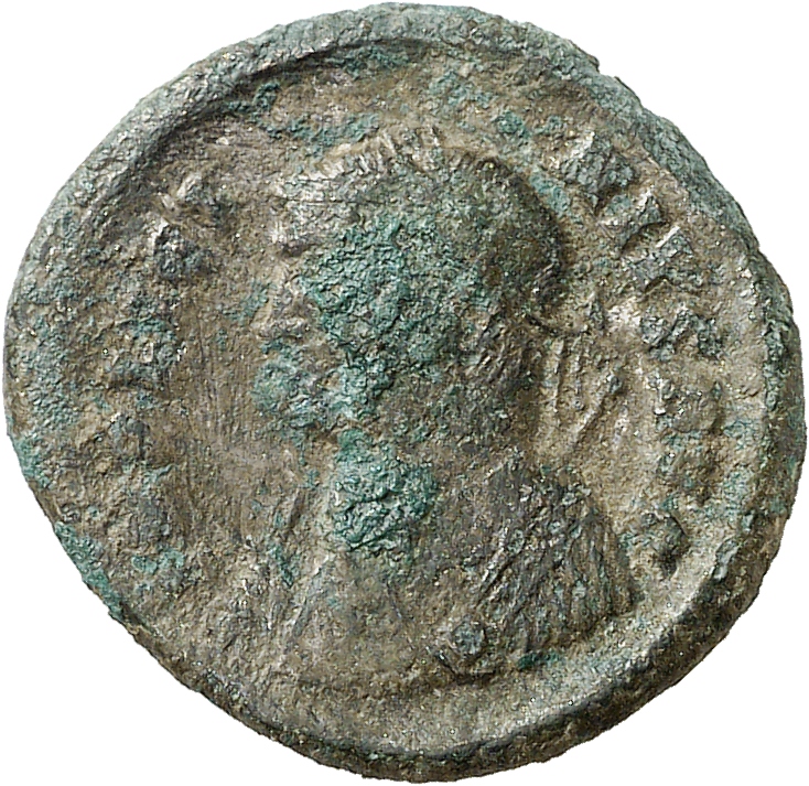 RIC VII Heraclea 34 Licinius obverse, Bust of Licinius, laureate, draped, left, holding sceptre in right hand and mappa in...