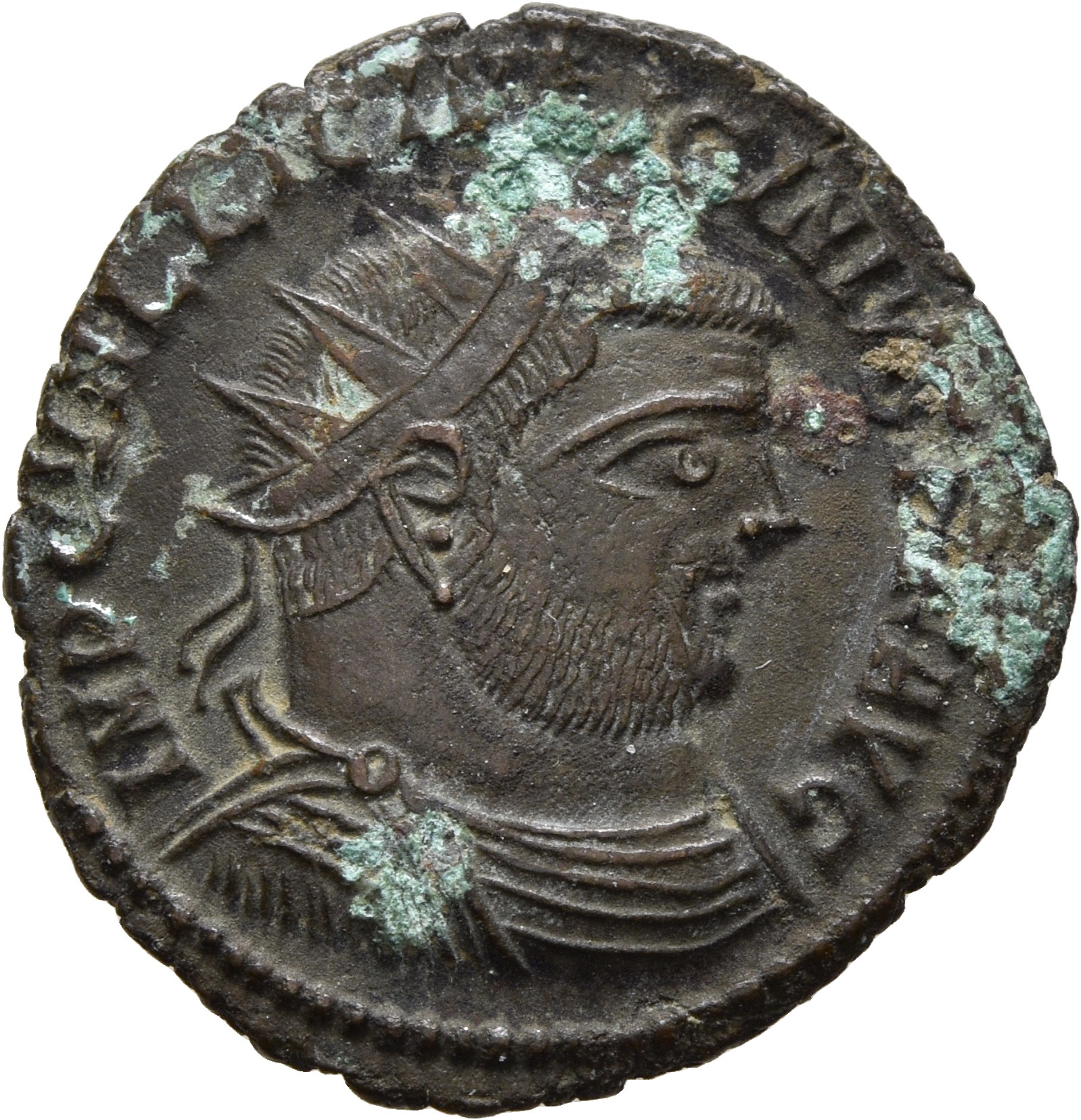 RIC VII Heraclea 52 Licinius obverse, Bust of Licinius, radiate, draped, cuirassed, right