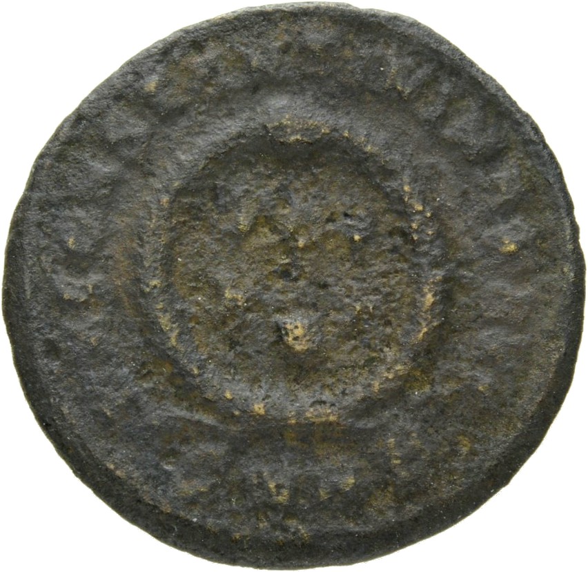 Constantine I reverse — VOT/XX within a laurel wreath