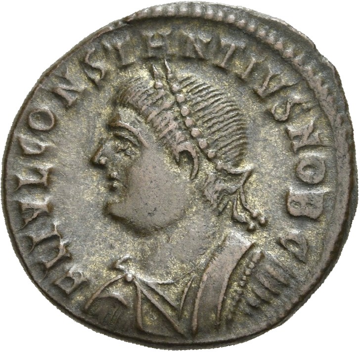 RIC VII Heraclea 78 Constantine I obverse, Bust of Constantius II, laureate, draped, cuirassed, left