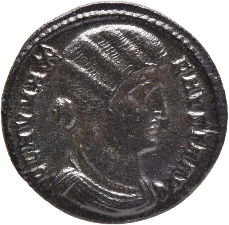RIC VII Heraclea 80 Constantine I obverse, Bust of Fausta, waved hair, mantled, right