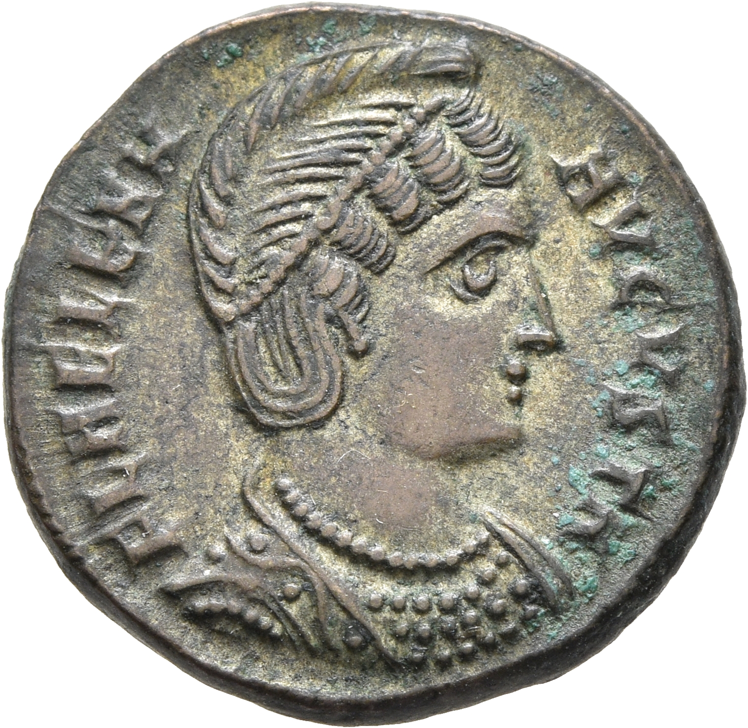 RIC VII Heraclea 85 Constantine I obverse, Bust of Helena, wearing necklace and mantle, right
