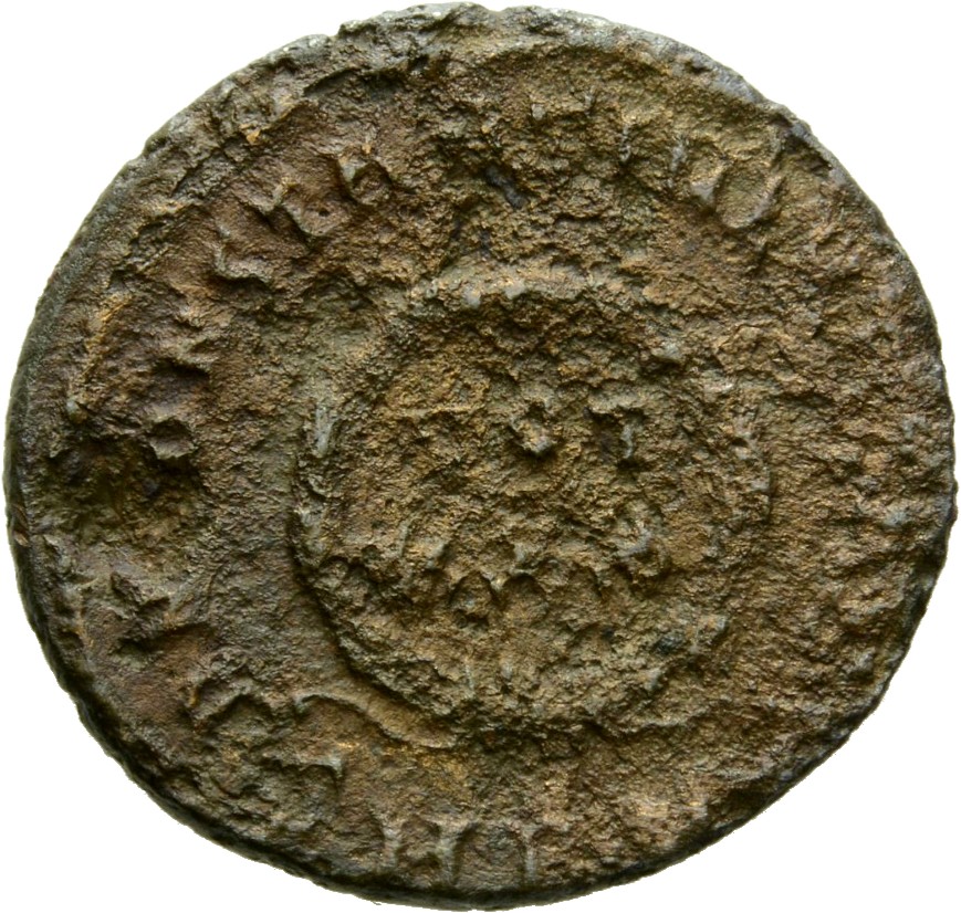 Constantine I reverse — VOT/XXX within a laurel wreath