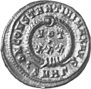 Constantine I reverse — VOT/XXX within a laurel wreath
