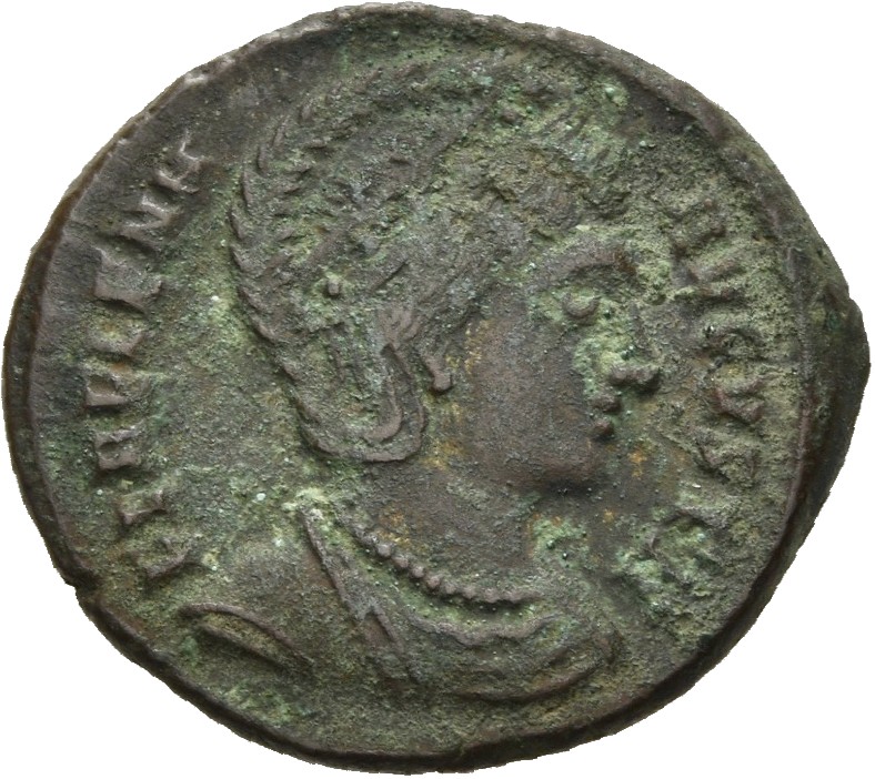 RIC VII Heraclea 95 Constantine I obverse, Bust of Helena, wearing necklace and mantle, right