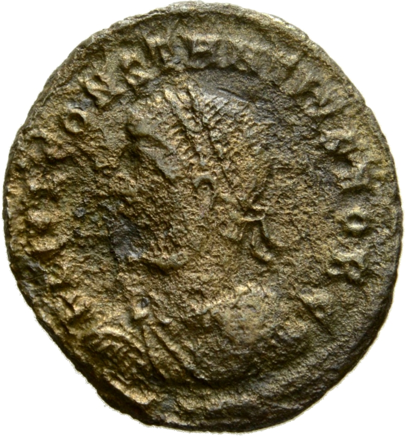 RIC VII Heraclea 97 Constantine I obverse, Bust of Constantius II, laureate, draped, cuirassed, left
