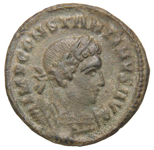 RIC VII Londinium 10 Constantine I obverse, Bust of Constantine I, laureate, cuirassed, right