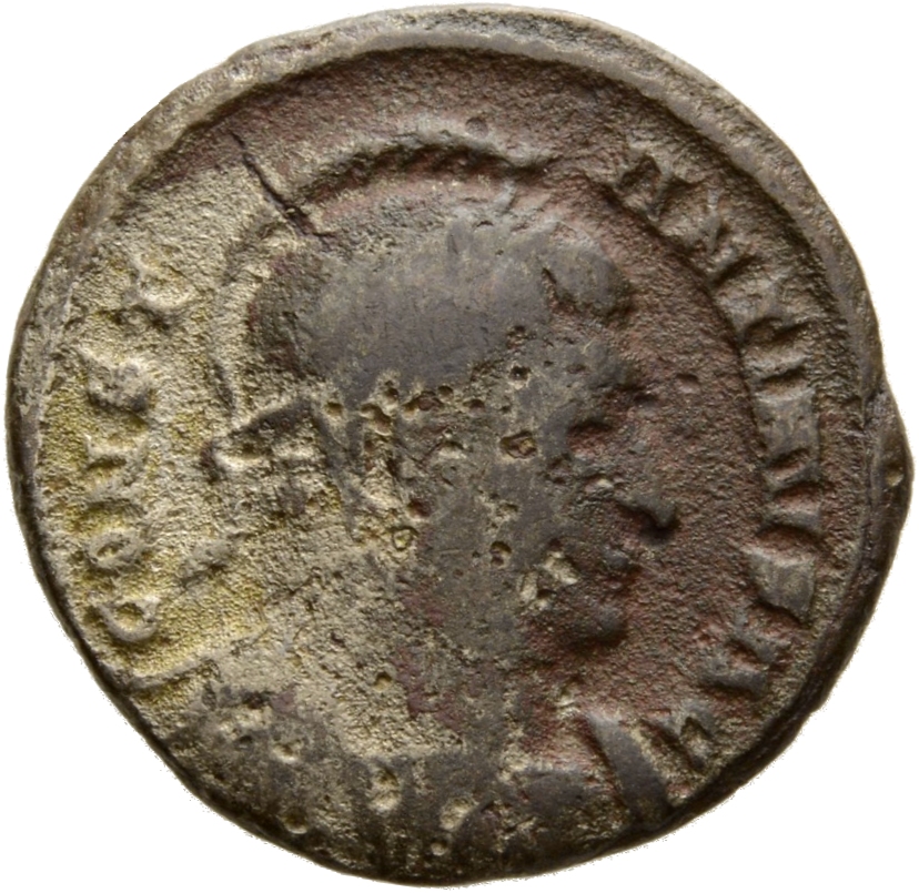 RIC VII Londinium 163 Constantine I obverse, Bust of Constantine I, laureate, helmeted, cuirassed, right